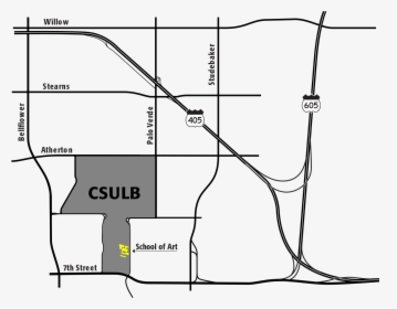 Map Of Csulb Area - Csulb School Of Arts Map, HD Png Download, Transparent PNG
