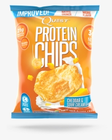 Quest Nutrition Cheddar & Sour Cream Protein Chips - Protein Chips Salt And Vinegar, HD Png Download, Transparent PNG