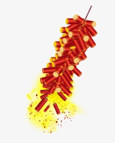 Red Festive Firecrackers - 鞭炮, HD Png Download, Transparent PNG