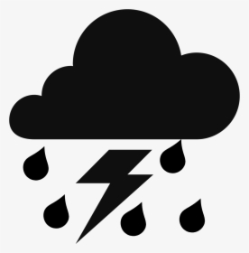 Lightning Cloud Silhouette Clipart , Png Download - Black Thunder Cloud Clipart, Transparent Png, Transparent PNG