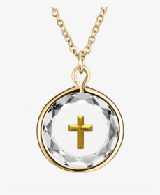Cross Pendant White Swarovski Crystal With Gold Enamel - Pendant, HD Png Download, Transparent PNG