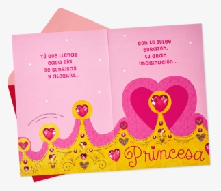 Princess Spanish-language Valentine S Day Card With - Greeting Card, HD Png Download, Transparent PNG