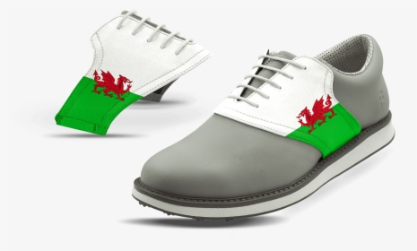 Men S Wales Baner Cymru Saddles On Grey Golf Shoe From - Golf Shoe, HD Png Download, Transparent PNG