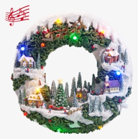 Decorative Wreath Winter Village - Wreath, HD Png Download, Transparent PNG