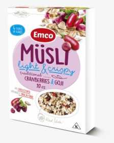 Light & Crispy Müsli Traditional Cranberries And Goji - Emco, HD Png Download, Transparent PNG