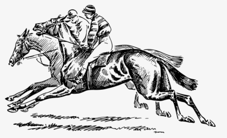 Transparent Race Horse Png - Horse Racing Clip Art Black And White, Png Download, Transparent PNG