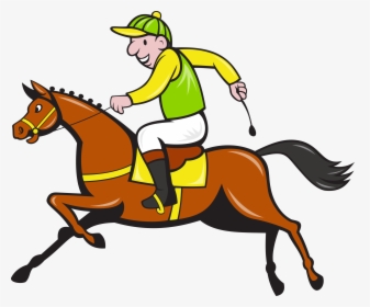 Transparent Horse Racing Png - Jockey Cartoon, Png Download, Transparent PNG