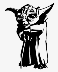 Yoda Face Silhouette - Yoda Black And White Png, Transparent Png, Transparent PNG
