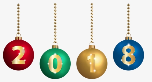 2018 On Christmas Balls Transparent Clip Artu200b Gallery - Happy New Year 2018 Png, Png Download, Transparent PNG