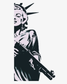 Marilyn Monroe Statue Of Liberty Shotgun Clipart , - Marilyn Monroe Holding Gun, HD Png Download, Transparent PNG