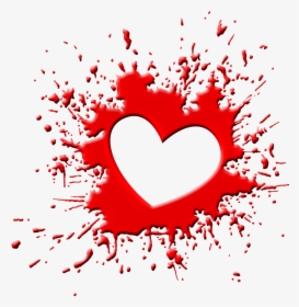 Blood Splash Png Heart - Red Blood Splash Png, Transparent Png, Transparent PNG