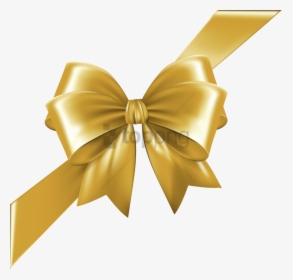 Gold Christmas Bow Png - Gold Ribbon Bow Png, Transparent Png, Transparent PNG