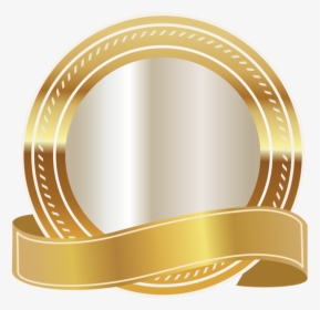 Gold Ribbon Transparent Image - Gold Seal With Ribbon Png, Png Download, Transparent PNG