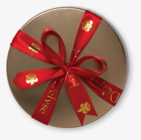 Gold Tin Red Ribbon Top - Gift Wrapping, HD Png Download, Transparent PNG