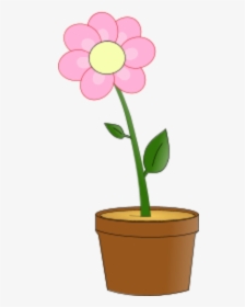 Flowerpot Pink Flowers Clip Art - Flower In Pot Clipart, HD Png Download, Transparent PNG