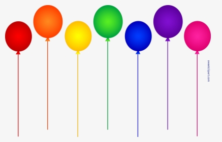 Colors Clipart Rainbow - 5 Balloons In A Row, HD Png Download, Transparent PNG