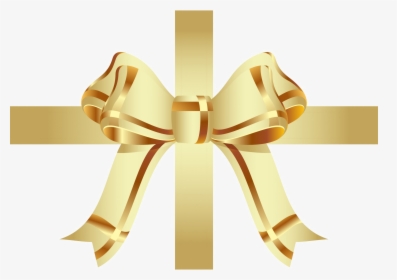 Golden Bow Ribbon Png Download Image - Gold Christmas Ribbon With Transparent Background, Png Download, Transparent PNG