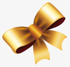 Gold Gift Bow Png - Gold Gift Ribbon Png, Transparent Png, Transparent PNG