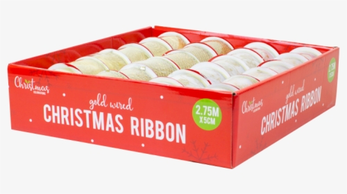 Gold Christmas Wired Ribbon - Box, HD Png Download, Transparent PNG