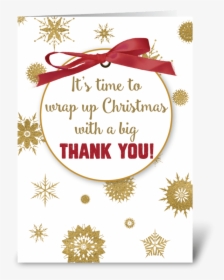 Thank You For Christmas Gift, Gold Greeting Card - Greeting Card, HD Png Download, Transparent PNG