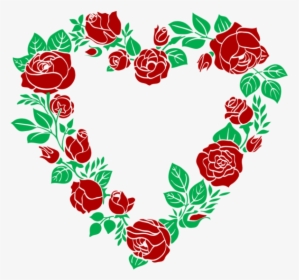Hearts Clipart Rose - Floral Heart Border Png, Transparent Png, Transparent PNG