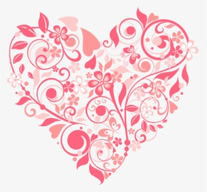 Floral Heart Patern - Free Floral Heart Vector, HD Png Download, Transparent PNG