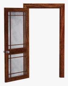 Door, Open Door, Wooden Door, Glass Panes, Translucent - Old Open Door Png, Transparent Png, Transparent PNG