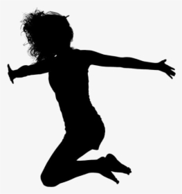 Girl Jumping Png Clipart Download - Child Jump Silhouette, Transparent Png, Transparent PNG