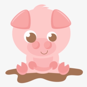 Pink Pig Clipart Pink Pig Silhouette At Getdrawings - Cute Baby Pig Clip Art, HD Png Download, Transparent PNG