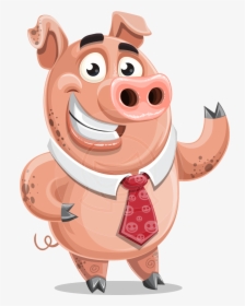 Cartoon Pig With Tie, HD Png Download, Transparent PNG