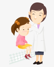 Sick Person Mother Vector Child Care Cartoon Cliparts - Gambar Dokter Anak Kartun, HD Png Download, Transparent PNG