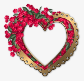 Heart Flower Frame Png Clipart , Png Download - Heart Shape Frame Flower, Transparent Png, Transparent PNG