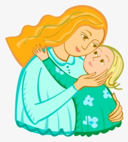 Vector Illustration Of Nurturing Parent Mother With - Indian Mother And Baby Cartoon, HD Png Download, Transparent PNG