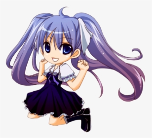 Anime Girl Jumping , Png Download - Purple Animated Girl Png, Transparent Png, Transparent PNG