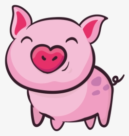 #mq #pink #pig #cartoon - Vector Cute Pig Png, Transparent Png, Transparent PNG