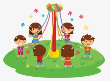 Maypole Free Vector Illustration - May Pole Clipart, HD Png Download, Transparent PNG
