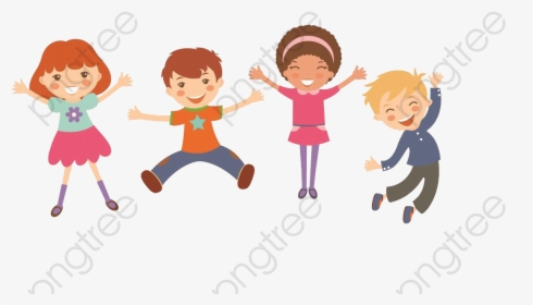 Happy Kids Cartoon Pictures, Kids Clipart, Cartoon - Spring Kids Vector, HD Png Download, Transparent PNG