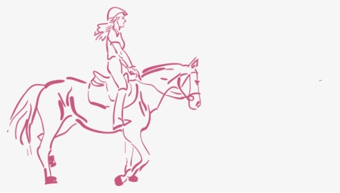 Pony,livestock,art - Girl Horseback Riding Drawing, HD Png Download, Transparent PNG