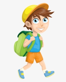 Student School Child - Boy With Backpack Clipart, HD Png Download, Transparent PNG