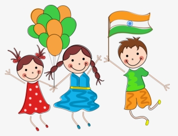 Indian Independence Child Vector - India Independence Day Cartoon, HD Png Download, Transparent PNG