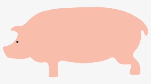 Domestic-pig - Cartoon Pig Side View, HD Png Download, Transparent PNG