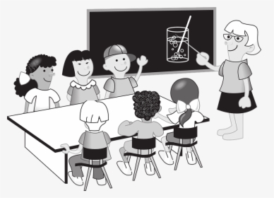 Teacher N Student Png - Class Room Black And White, Transparent Png, Transparent PNG