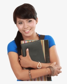 Girl With Books Hd, HD Png Download, Transparent PNG