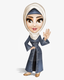 Modern Muslim Woman Cartoon Vector Character Aka Nawal - Cartoon, HD Png Download, Transparent PNG