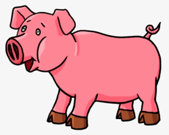 Cartoon Pig Drawing - หมูป่า กับ สุนัข จิ้งจอก, HD Png Download, Transparent PNG
