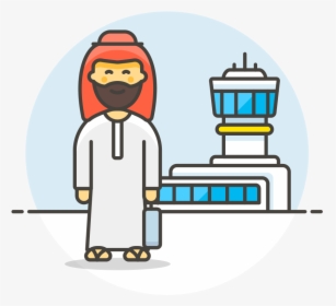 Arab Male Travel Icon - Cartoon, HD Png Download, Transparent PNG