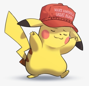 Not A Rare Maga Pepe, But I Ve Managed To Capture The - Pikachu Wearing Maga Hat, HD Png Download, Transparent PNG