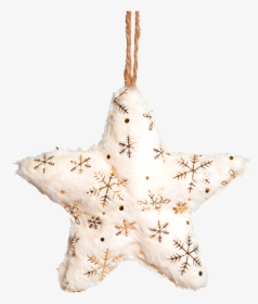 Estrella Blanca Grande Copos De Nieve Dorados - Christmas Ornament, HD Png Download, Transparent PNG