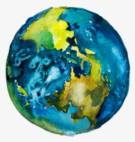 The World Of Bais Chana - Globe Watercolor, HD Png Download, Transparent PNG