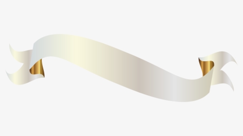 White Banner With Gold - Transparent White Ribbon Png, Png Download, Transparent PNG